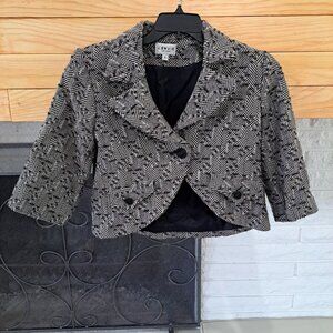 J'Envie Women's Size 6 Wool Blazer Jacket Cropped Lined Career Preppy
